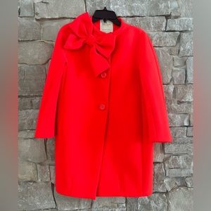Hot Coral Pink Kate Spade Coat. Size 4.